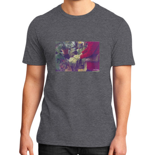 District T-Shirt (on man) Heather charcoal Tragic Vegan