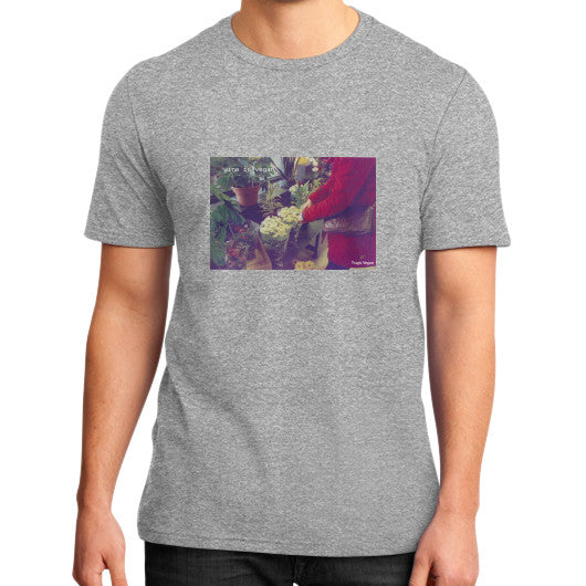 District T-Shirt (on man) Heather grey Tragic Vegan