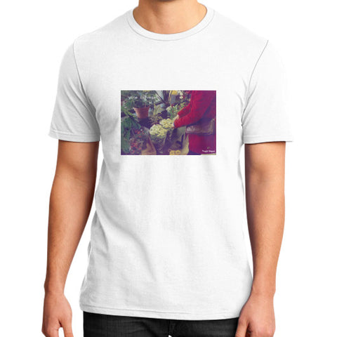 District T-Shirt (on man) White Tragic Vegan