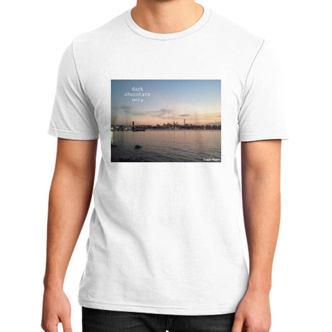 District T-Shirt (on man) White Tragic Vegan