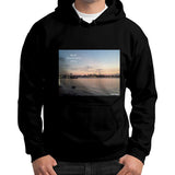 Gildan Hoodie (on man) Black Tragic Vegan