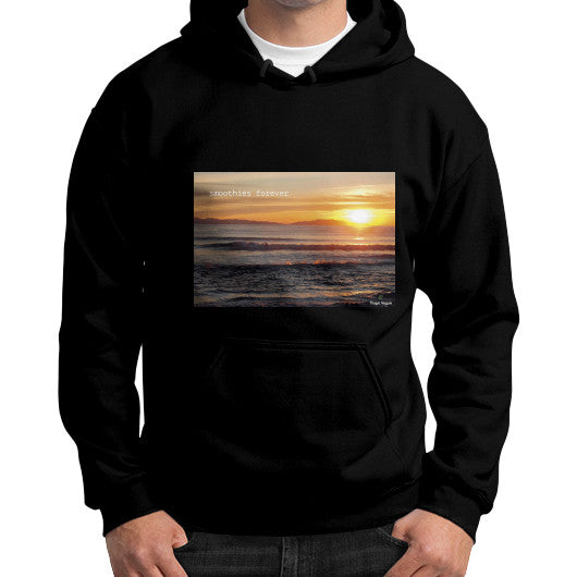 Gildan Hoodie (on man) Black Tragic Vegan