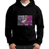 Gildan Hoodie (on man) Black Tragic Vegan