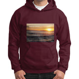 Gildan Hoodie (on man) Maroon Tragic Vegan