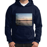 Gildan Hoodie (on man) Navy Tragic Vegan