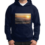 Gildan Hoodie (on man) Navy Tragic Vegan