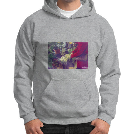 Gildan Hoodie (on man) Sport grey Tragic Vegan