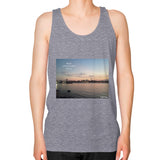 Unisex Fine Jersey Tank (on man) Tri-Blend Grey Tragic Vegan