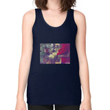 Unisex Fine Jersey Tank (on woman) Navy Tragic Vegan