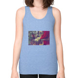 Unisex Fine Jersey Tank (on woman) Tri-Blend Blue Tragic Vegan
