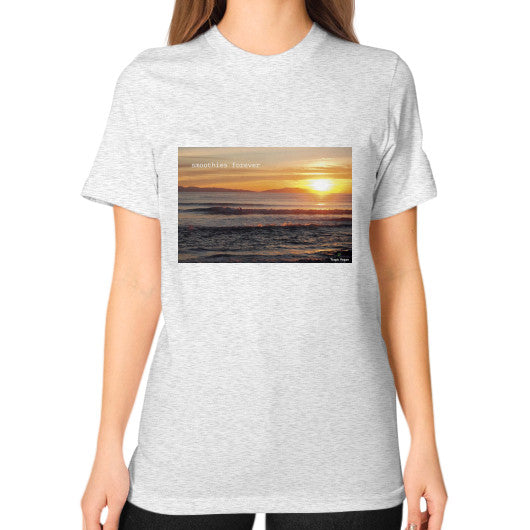 Unisex T-Shirt (on woman) Ash grey Tragic Vegan