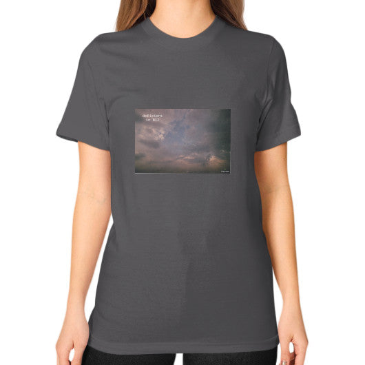 Unisex T-Shirt (on woman) Asphalt Tragic Vegan
