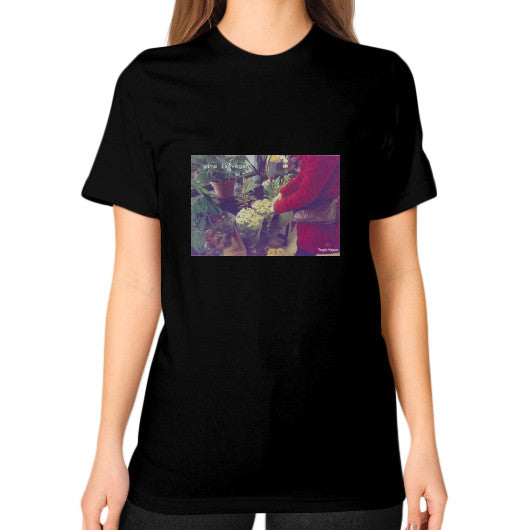 Unisex T-Shirt (on woman) Black Tragic Vegan