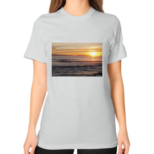 Unisex T-Shirt (on woman) Silver Tragic Vegan