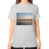 Unisex T-Shirt (on woman) Silver Tragic Vegan