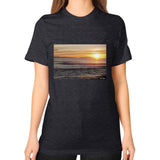 Unisex T-Shirt (on woman) Tri-Blend Black Tragic Vegan