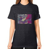 Unisex T-Shirt (on woman) Tri-Blend Black Tragic Vegan