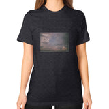 Unisex T-Shirt (on woman) Tri-Blend Black Tragic Vegan